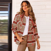 Shirt Casual Cardigan Coat Long Sleeve Plaid Shirt